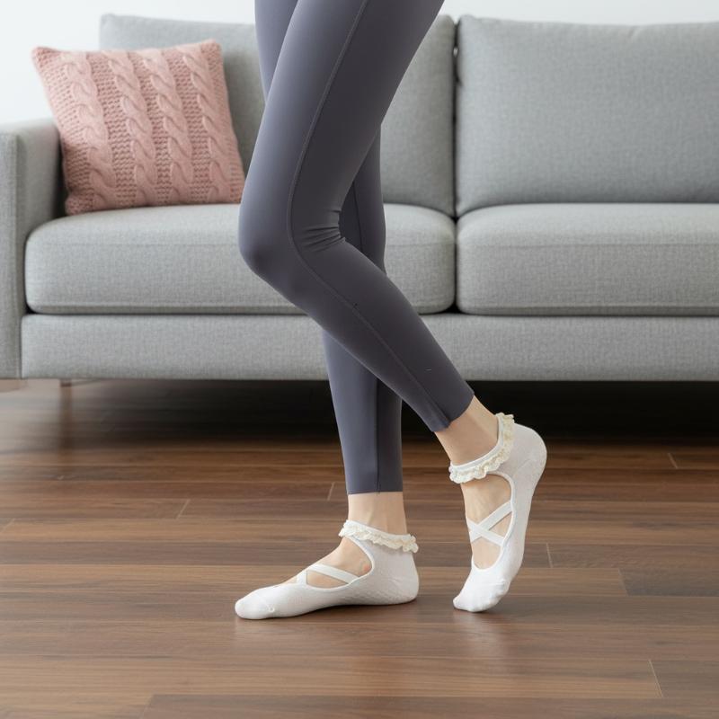 Pilates & Yoga Vida - 1 Paar Schattige Kantwerk Pilates Sokken