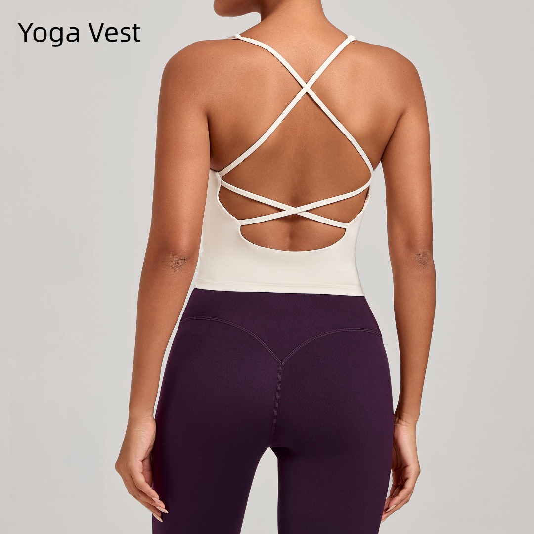 Pilate Yoga Workout - Nieuw yogavest voor dames met gekruiste