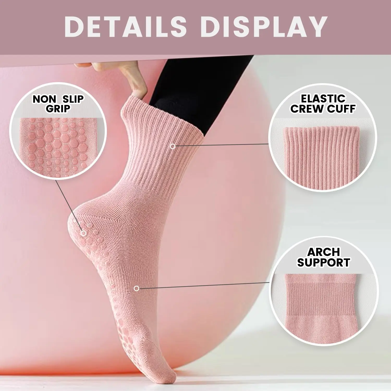 4 paar yogasokken voor dames,  - Pilates & Yoga Vida recensie en prijs